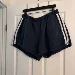 Old Navy Dark Blue Athletic Shorts with White Accents